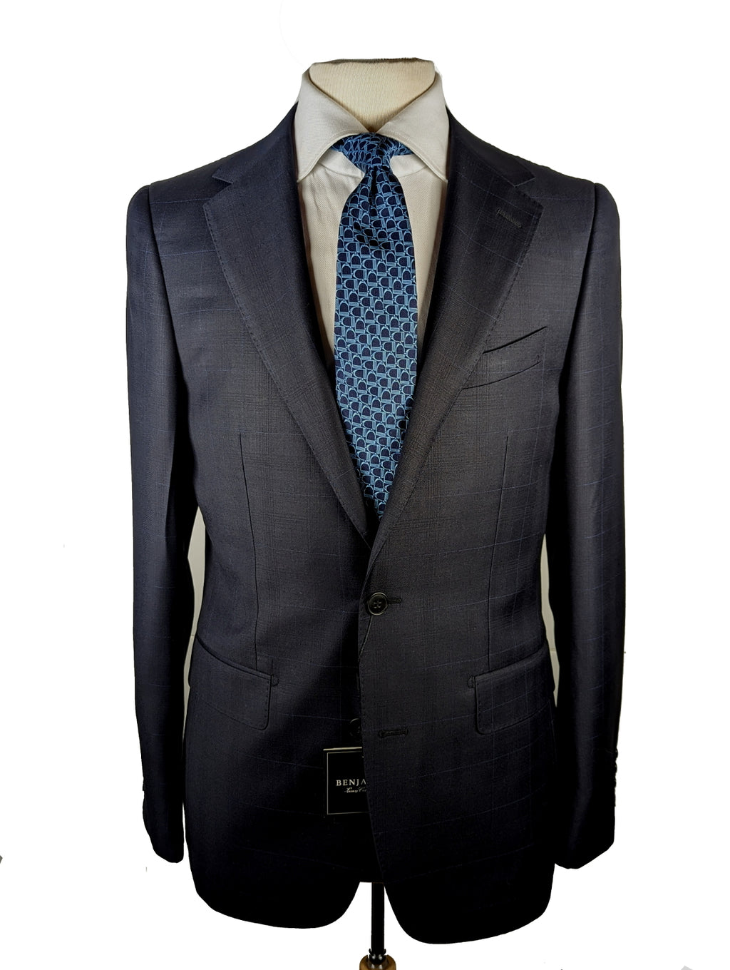 Benjamin Suit Midnight Blue Windowpane 2-button Wool – Ehaberdasher