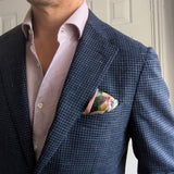 Benjamin VBC Sport Coat Blue Flecked Check 2-button Soft Shoulder Wool/Silk/Linen