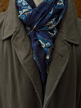 Battisti Scarf Navy/Blue Batik Print Modal/Cashmere whisper