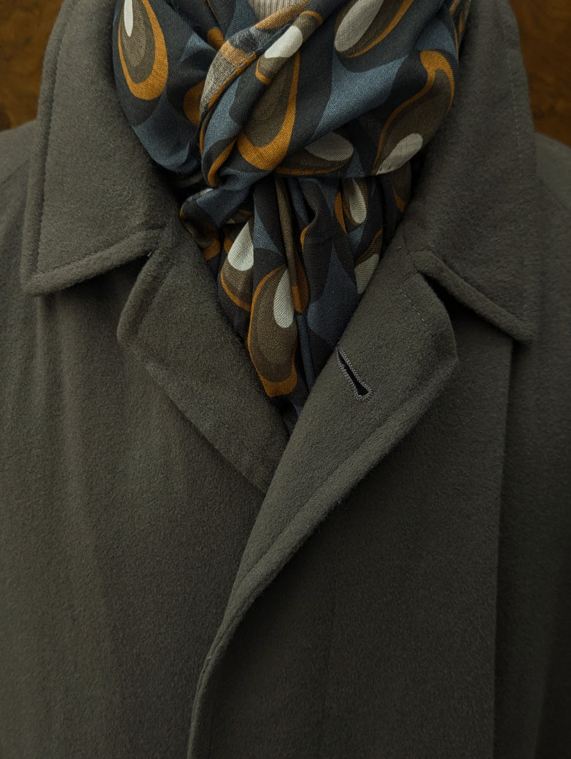 Battisti Scarf Slate Blue Ovals Print Modal/Cashmere whisper