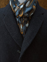 Battisti Scarf Slate Blue Ovals Print Modal/Cashmere whisper