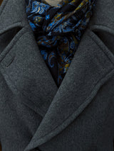 Battisti Scarf Navy Blue Cobalt/Brown Paisleys Modal/Cashmere whisper