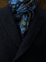 Battisti Scarf Navy Blue Cobalt/Brown Paisleys Modal/Cashmere whisper