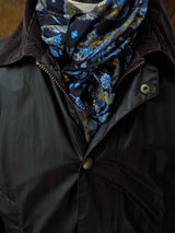 Battisti Scarf Navy Blue Cobalt/Brown Paisleys Modal/Cashmere whisper