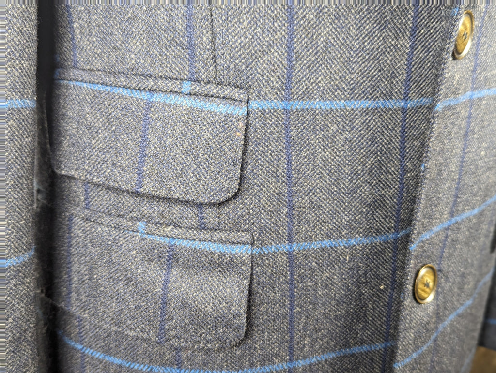 Magee 1866 Donegal Tweed Coat 38/40R Blue Windowpane Pure wool ...