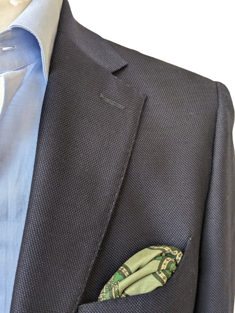 Battisti Pocket Square Green Cotton/Silk