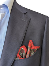 Battisti Pocket Square Bright Red Cotton/Silk