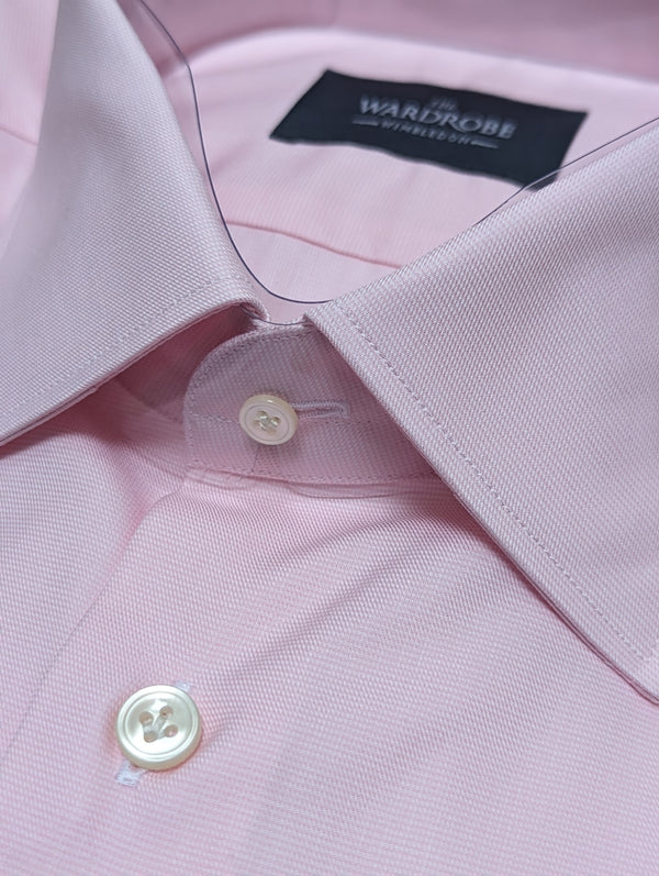 The Wardrobe Dress Shirt Pink Dobby Thomas Mason cotton