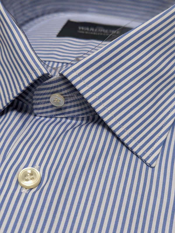 The Wardrobe Dress Shirt Blue/White Striped Thomas Mason cotton