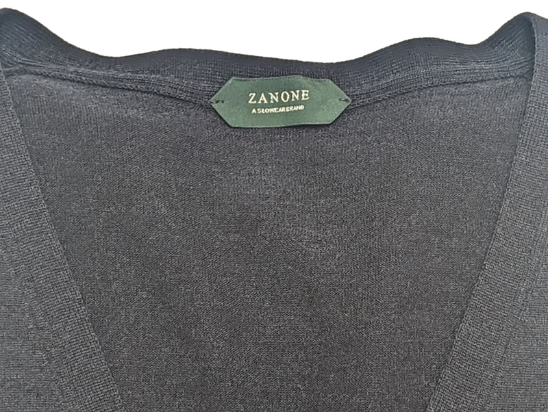 Zanone Cardigan Vest L/XL IT54 Dark Blue Wool