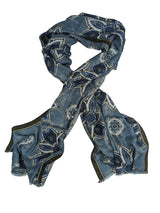 Battisti Scarf Pale Blue Bandana Snowflake Modal/Cashmere whisper