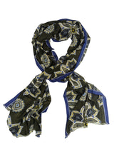 Battisti Scarf Blue/Brown Bandana Snowflake Modal/Cashmere whisper