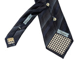 Battisti Tie Midnight fancy stripes, 2-button & pocket, pure silk