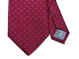 Battisti Tie Fuchsia with sky polkadots, hidden pocket, pure silk