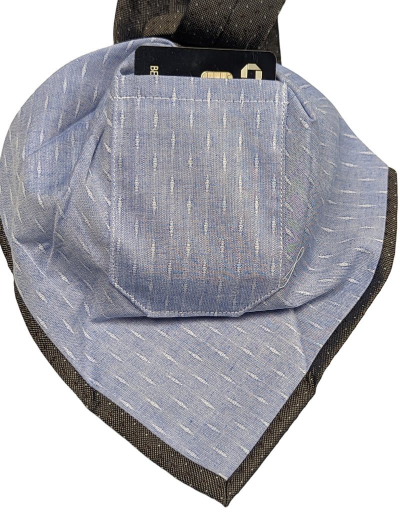 Battisti Tie Grey with Mini Woven Pattern, hidden pocket, pure silk