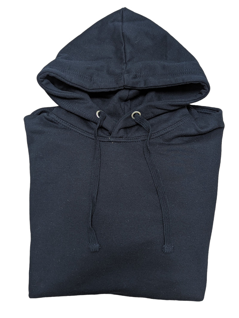 The Wardrobe Hoodie Sweatshirt Navy Cotton Blend