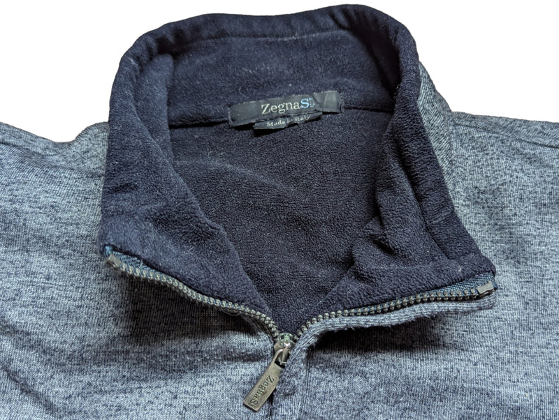 Zegna Sport M/L Blue-Grey Half Zip Sweatshirt