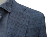 Benjamin Colombo Sport Coat Blue Plaid 2-button Soft Shoulder Wool/Silk Blend