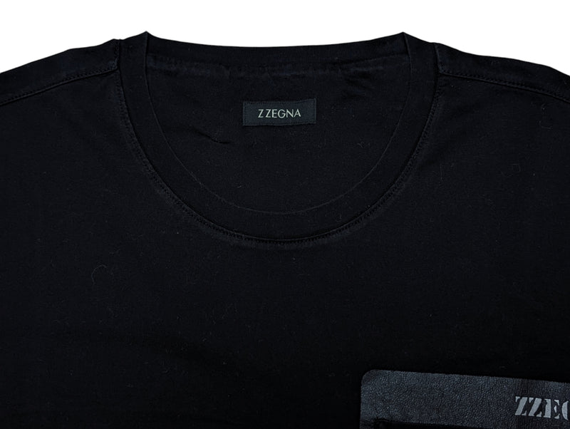 Zegna Tee Shirt S Black Pocket Cotton