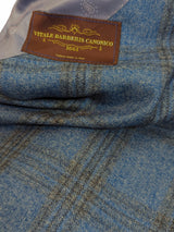 Benjamin VBC Sport Coat Soft Turquoise Blue Plaid Soft Shoulder Wool Flannel