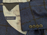 Benjamin Angelico Sport Coat Blue Windowpane 2-button Soft Shoulder Wool