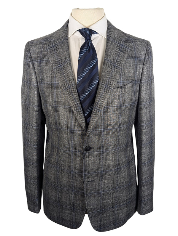 Benjamin Carlo Barbera 3-in-1 Suit Mid Grey Plaid Wool/Viscose