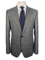 Benjamin Carlo Barbera Suit Light Grey Plaid 2-Button Wool Flannel