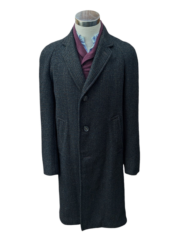 Vintage Ballantyne Scotland Coat 40/M Charcoal Brown Heavy Wool Tweed