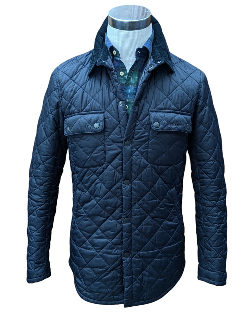 Barbour Jacket S M Midnight Blue Akenside Padded Quilt Polyamide