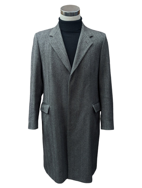 Vintage Austin Reed Coat M/38 Grey Herringbone Wool