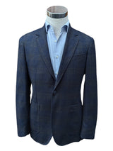 Hackett Sport Coat 38R Navy Blue/Grey Plaid Wool