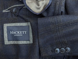 Hackett Sport Coat 38R Navy Blue/Grey Plaid Wool