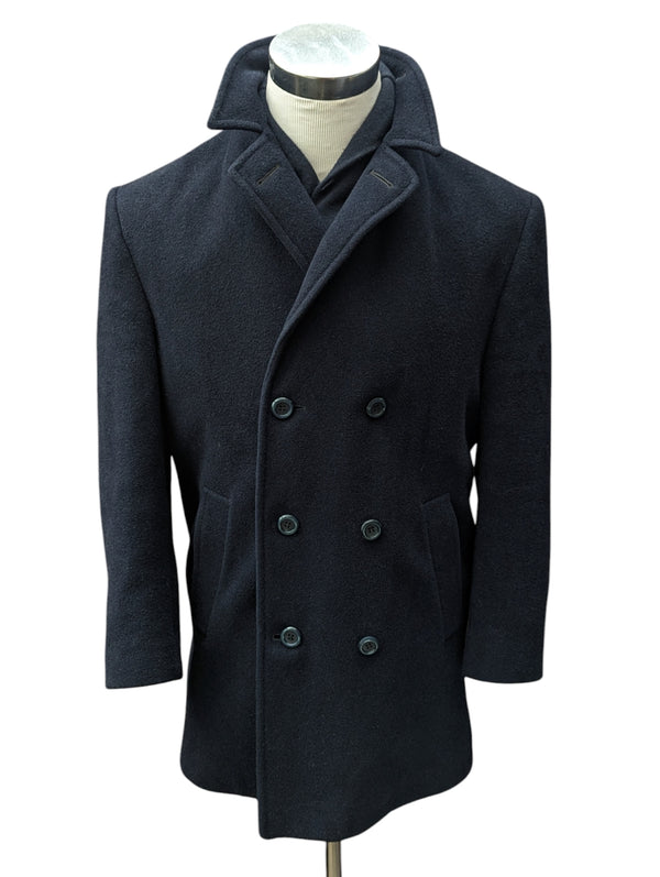 Vintage Burton DB Pea Coat M/40 Navy Blue Wool/Angora