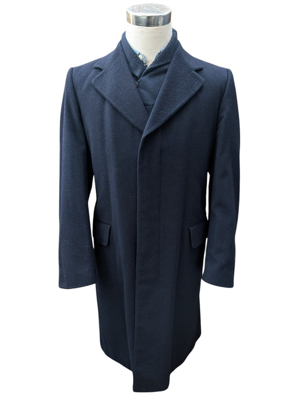 St. Michael UK Coat M/40 Navy Blue Pure Cashmere