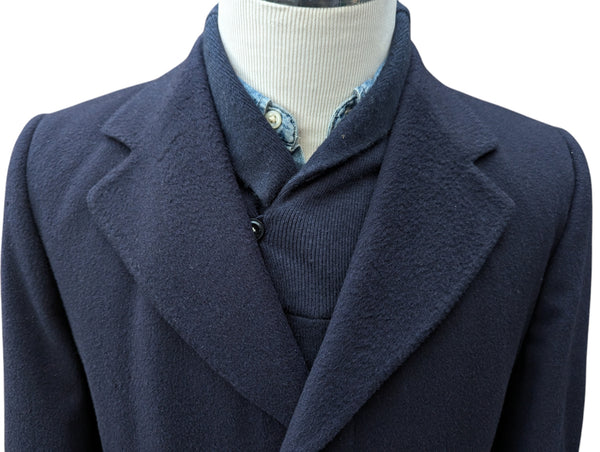 St. Michael UK Coat M/40 Navy Blue Pure Cashmere