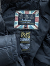 Barbour Field Jacket S/M Dark Steel Grey Hunter Baffle Padded