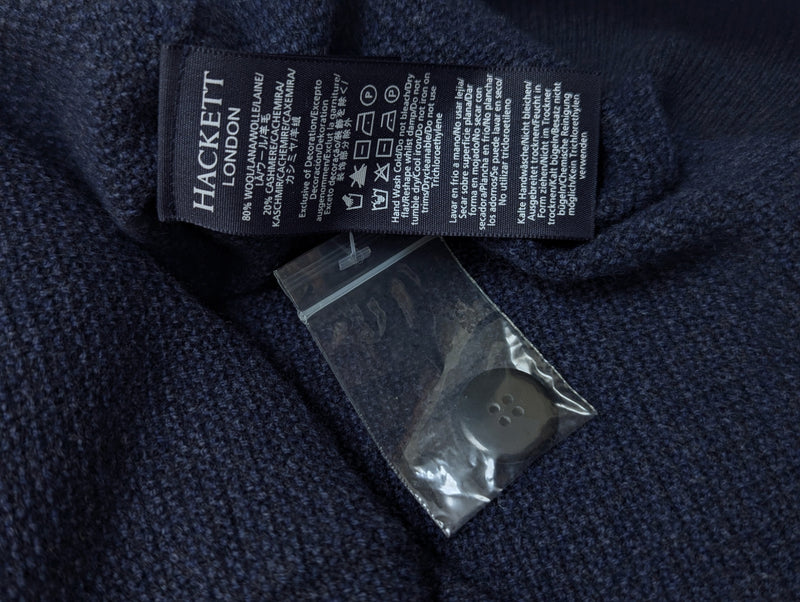 Hackett Sweater 3XL Dark Blue Cardigan Wool/Cashmere