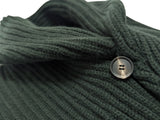 The Wardrobe Sweater Jungle Green Shawl Collar Cardigan Merino Cashmere