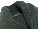 The Wardrobe Sweater Jungle Green Shawl Collar Cardigan Merino Cashmere