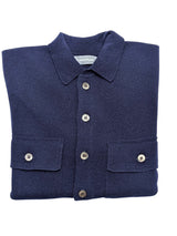 The Wardrobe Sweater/Overshirt/Cardigan Bright Navy Blue Merino Cashmere