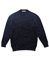 The Wardrobe Sweater Midnight Brown Flecked Crew Neck Pure Wool