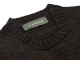 The Wardrobe Sweater Midnight Brown Flecked Crew Neck Pure Wool