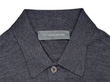 The Wardrobe Loro Piana "Wish" Sweater Charcoal Grey Polo Superfine 170s Merino Wool