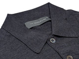 The Wardrobe Loro Piana "Wish" Sweater Charcoal Grey Polo Superfine 170s Merino Wool