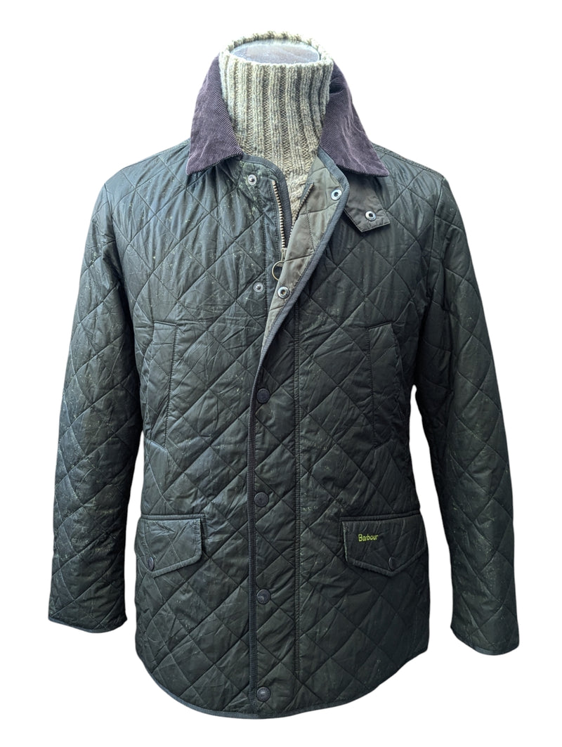 Barbour Jacket M/L Dark Olive Bardon Padded Quilt Polyester