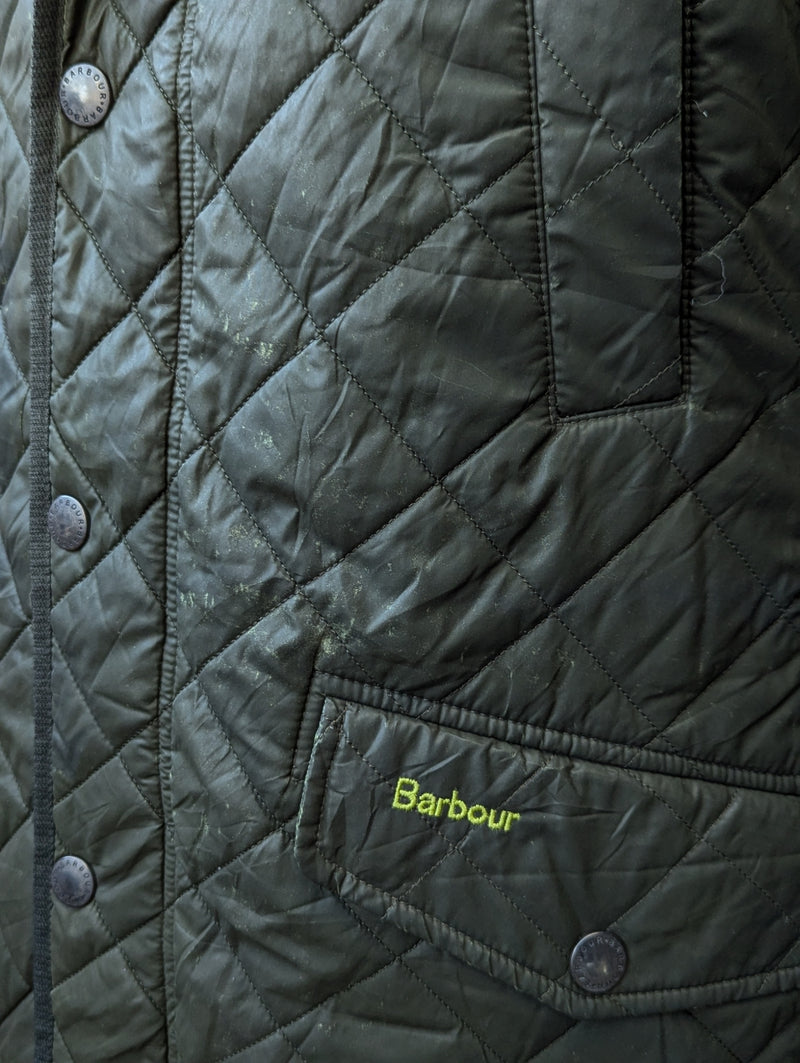 Barbour Jacket M/L Dark Olive Bardon Padded Quilt Polyester