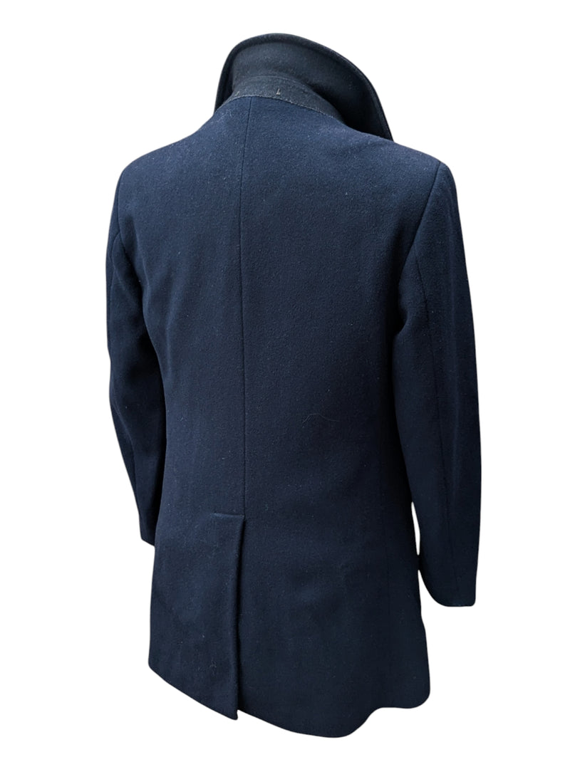 Vintage Burton DB Pea Coat S/M 38 Navy Blue Pure Wool