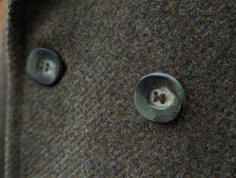 Vintage Dunn & Co. Pea Coat M/40 Soft Moss Green Wool Tweed