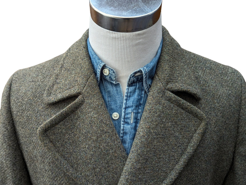 Vintage Dunn & Co. Pea Coat M/40 Soft Moss Green Wool Tweed