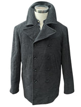 Vintage Oligos Italy S/M DB Peacoat Charcoal Grey Wool